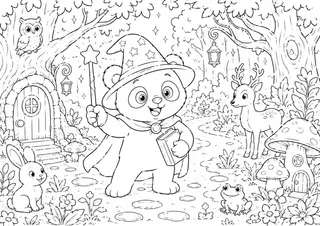 Vorschau: Ausmalbild Zauberwald