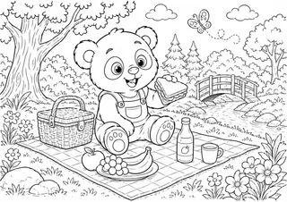 Vorschau: Ausmalbild Picknick